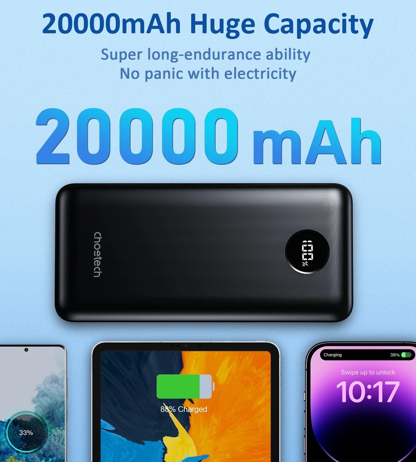 20000mAh Wired Power Bank