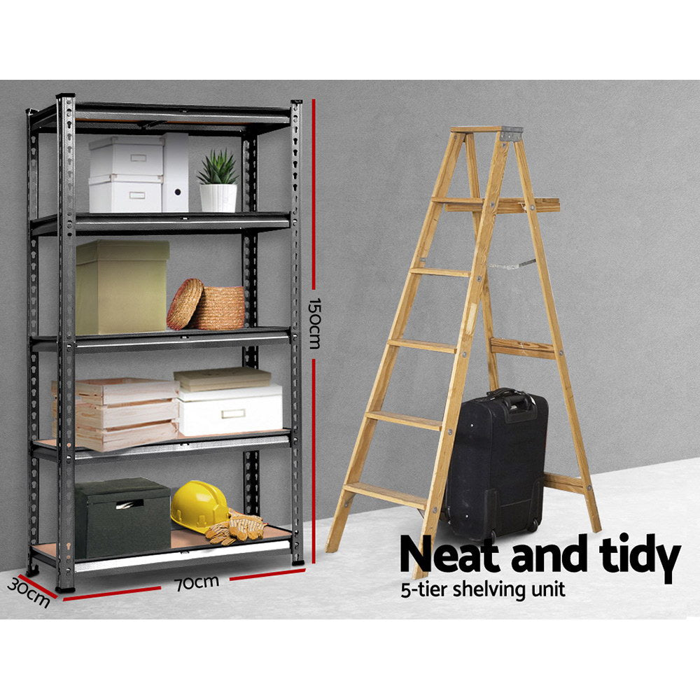 1.5M 5-Tier Garage Storage Shelving / Racking - Charcoal