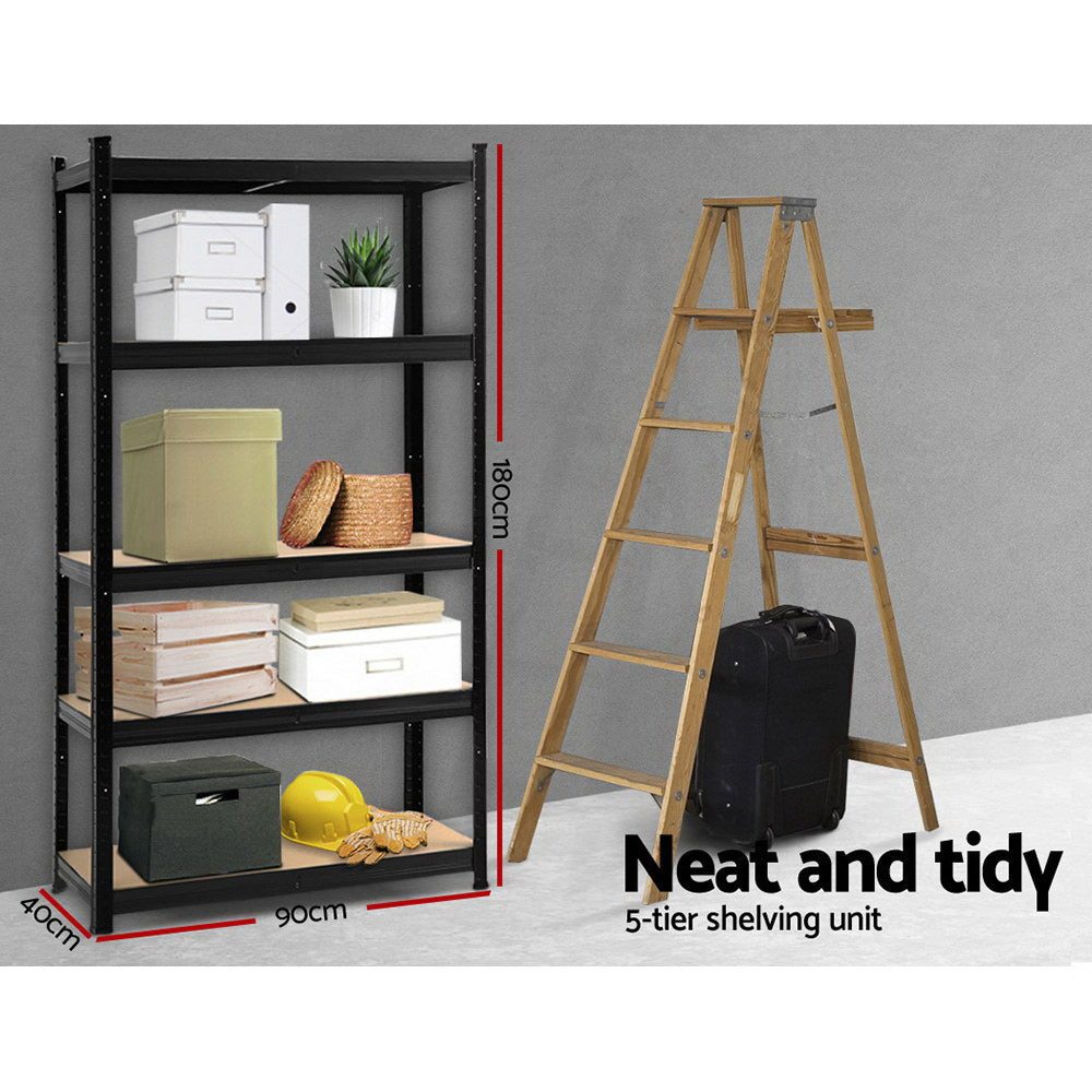 1.8M 5-Tier Garage Storage Shelving / Racking - Black