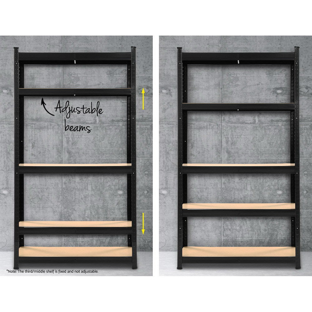 1.8M 5-Tier Garage Storage Shelving / Racking - Black