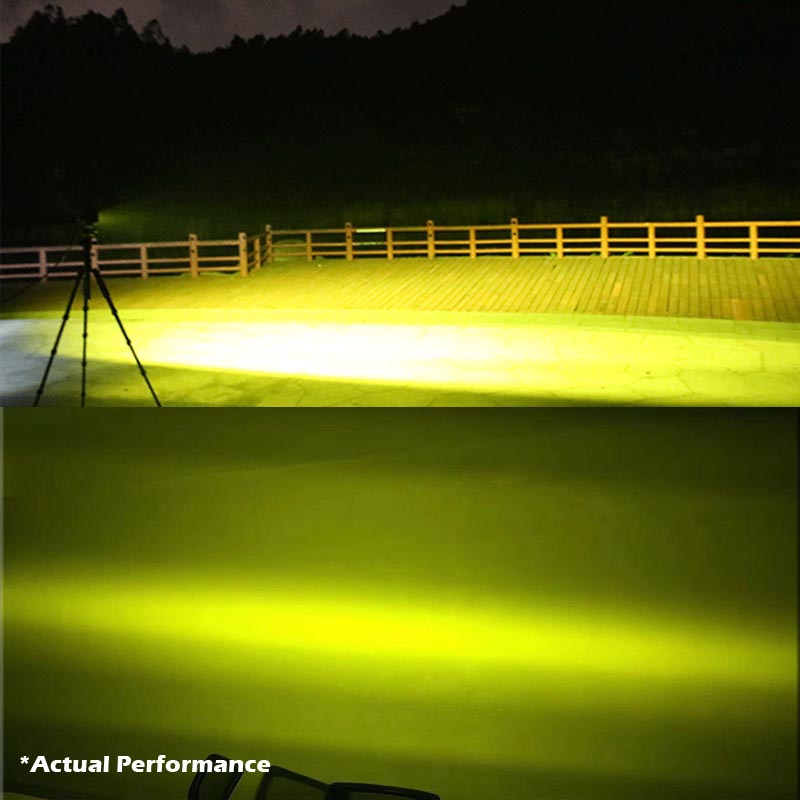 2x 5 inch Yellow LED Work Light Bar