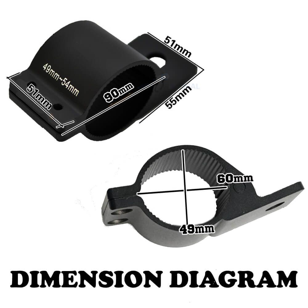 Pair 2" Bull bar Mounting Brackets for Light Bars & Antenna's 49mm-54mm