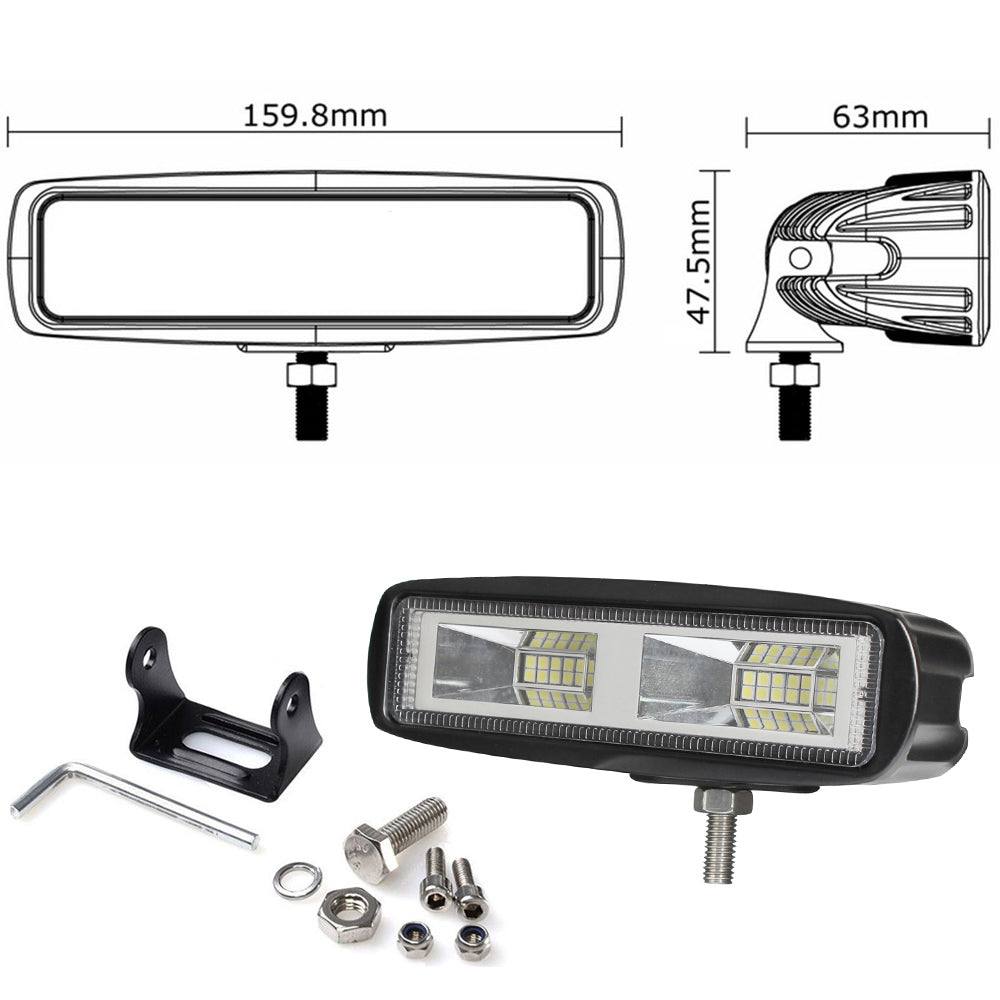 Pair 6inch 20w LED Work Light Bars