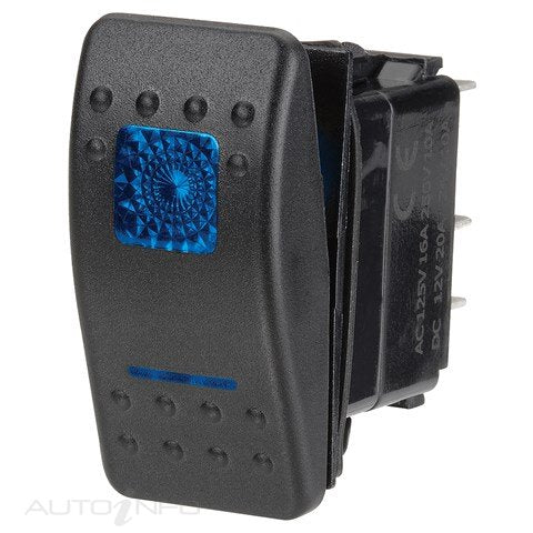 Narva On/Off Sealed Rocker Switch Illuminated Blue