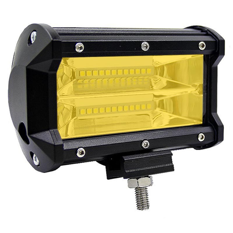 2x 5 inch Yellow LED Work Light Bar