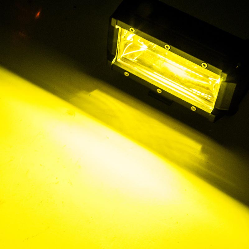 2x 5 inch Yellow LED Work Light Bar