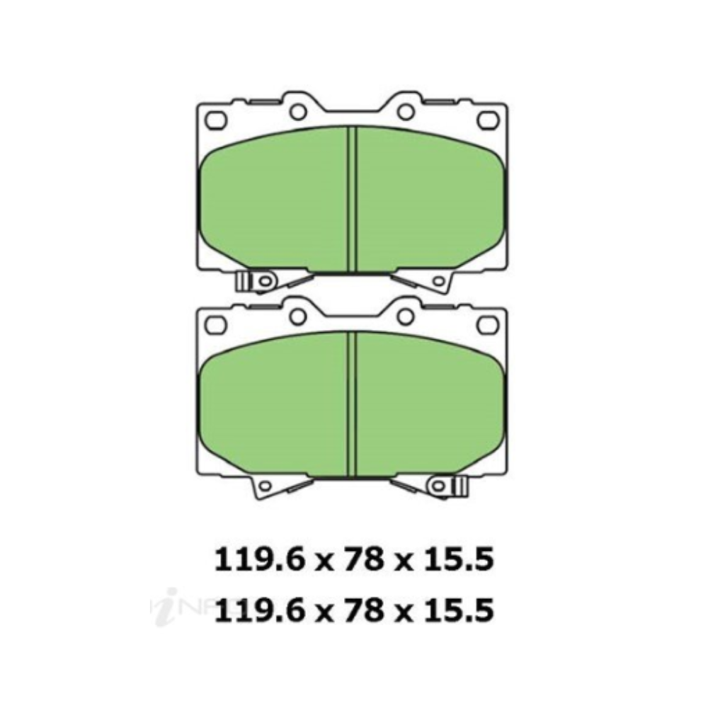 Motorgear Front Brake Pads - Toyota Landcruiser 100 Series 1HD 1998-2007
