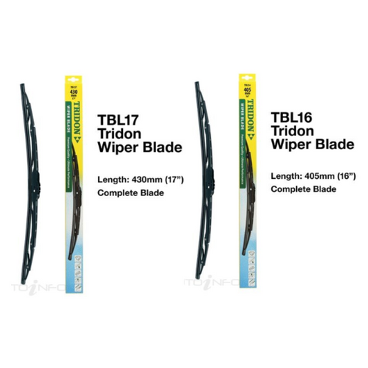 Front Wiper Blade Set -  Toyota KZN165 Hilux 1KZTE 3.0L Turbo Diesel 1999-2005
