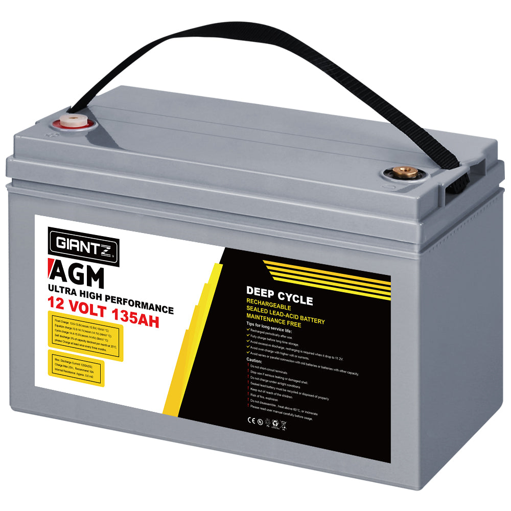 Giantz 135Ah 12V Sealed AGM Deep Cycle Battery