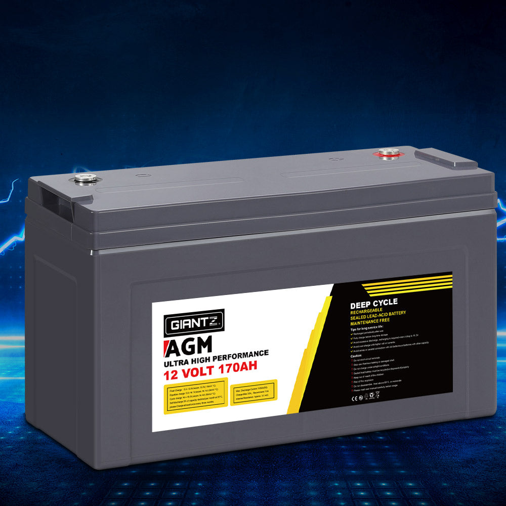 Giantz 170Ah 12V Sealed AGM Deep Cycle Battery
