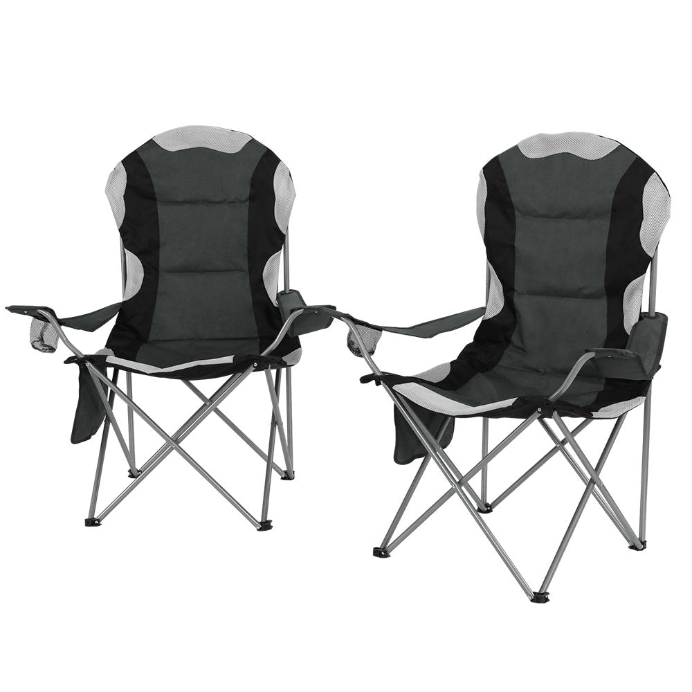 Weisshorn 2x Folding Camping Chairs (Grey)