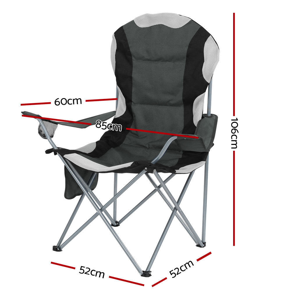 Weisshorn 2x Folding Camping Chairs (Grey)