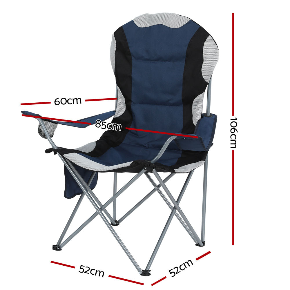 Weisshorn 2x Folding Camping Chairs (Navy)