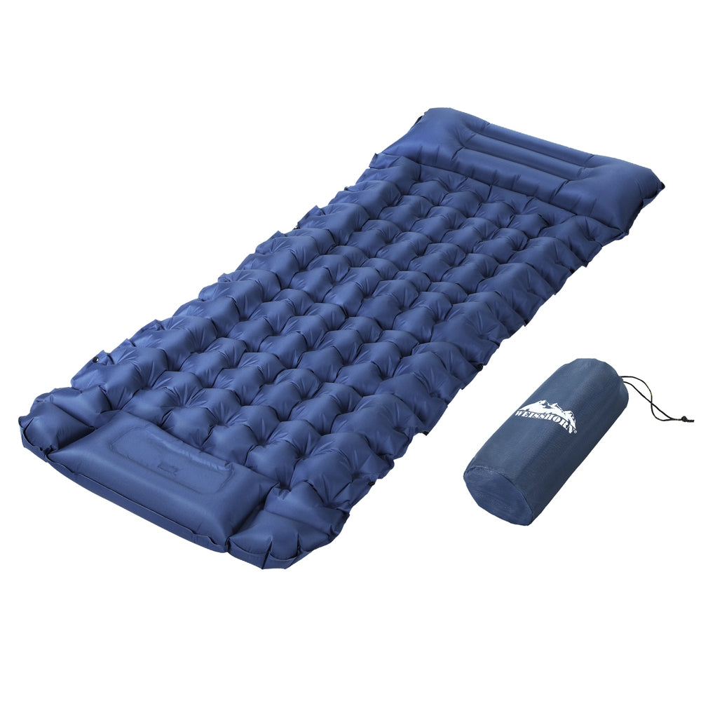 Weisshorn Self Inflating Camping Mattress Single 9cm Blue