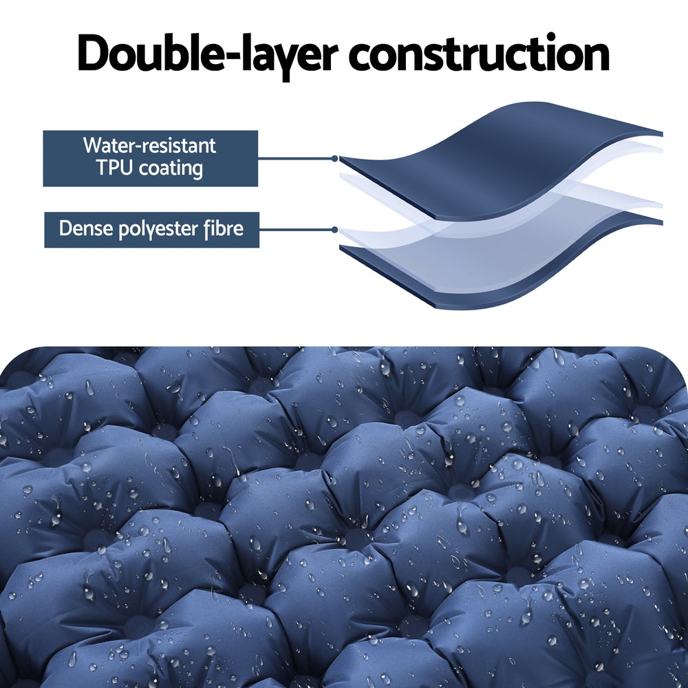 Weisshorn Self Inflating Camping Mattress Single 9cm Blue