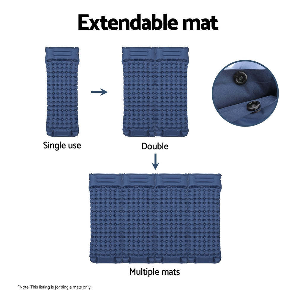 Weisshorn Self Inflating Camping Mattress Single 9cm Blue