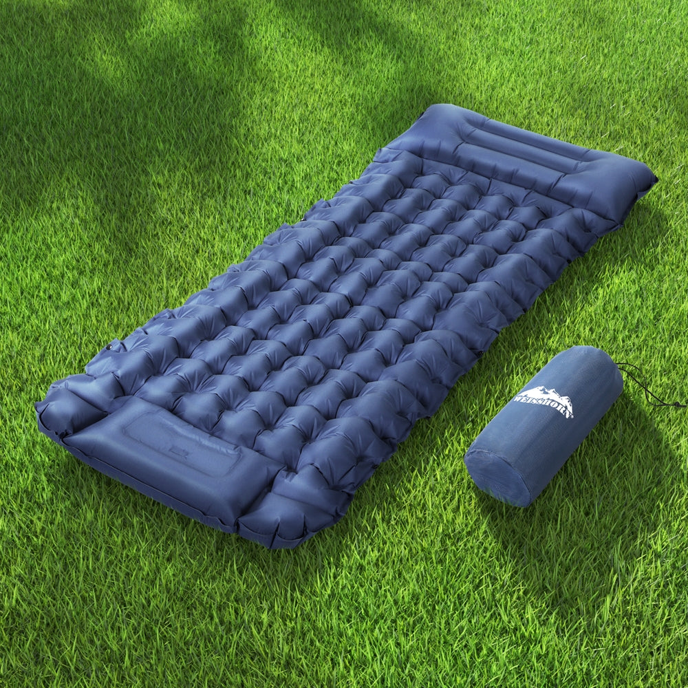 Weisshorn Self Inflating Camping Mattress Single 9cm Blue