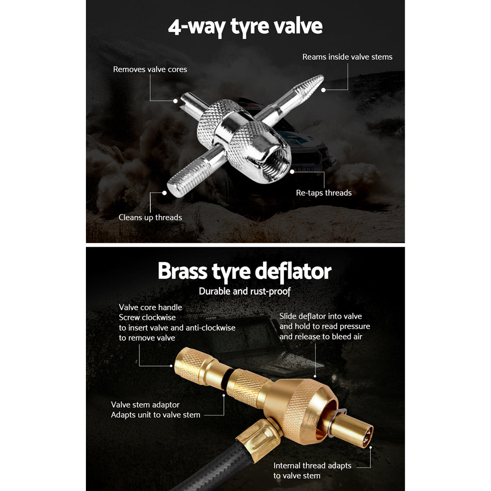 Giantz Tyre Deflator with Pressure Gauge