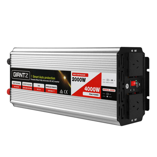 Giantz 2000W Pure Sine Inverter 12V-240V