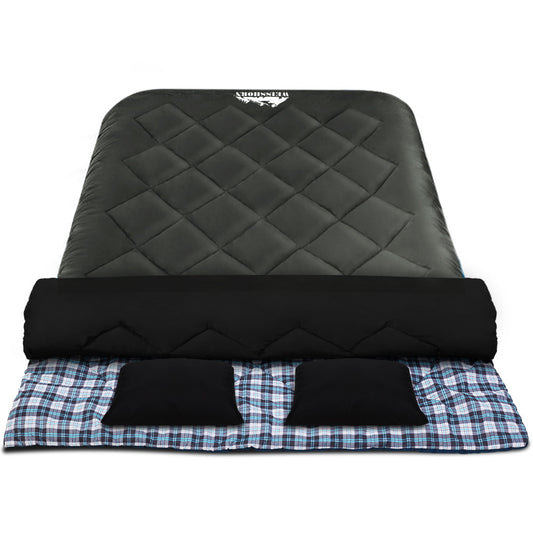 Weisshorn Sleeping Double Bag with Pillow Grey -10 C