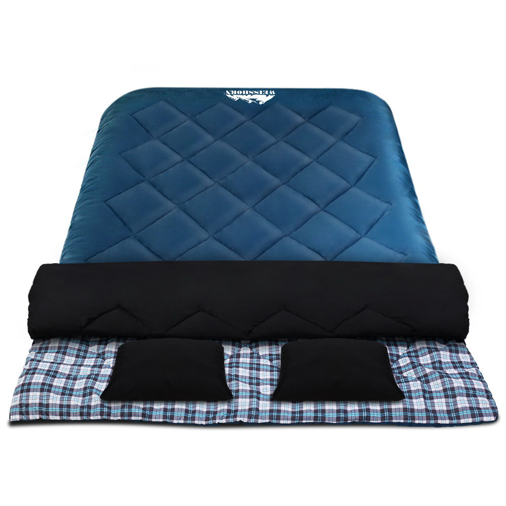 Weisshorn Sleeping Double Bag with Pillow Navy -10 C