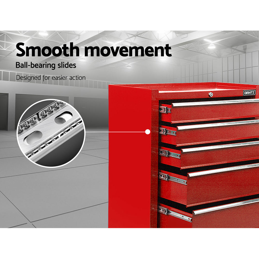 5 Drawer Tool Box Storage Trolley Red