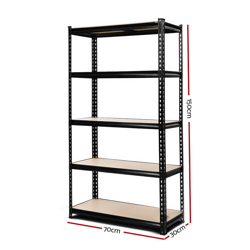 1.5M 5-Tier Garage Storage Shelving / Racking - Black